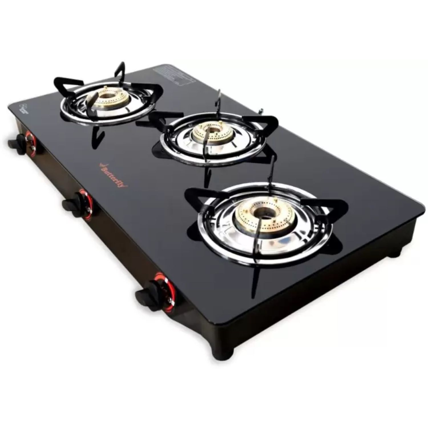 Butterfly Rapid 3B 3 Burner Glass Manual Gas Stoves
